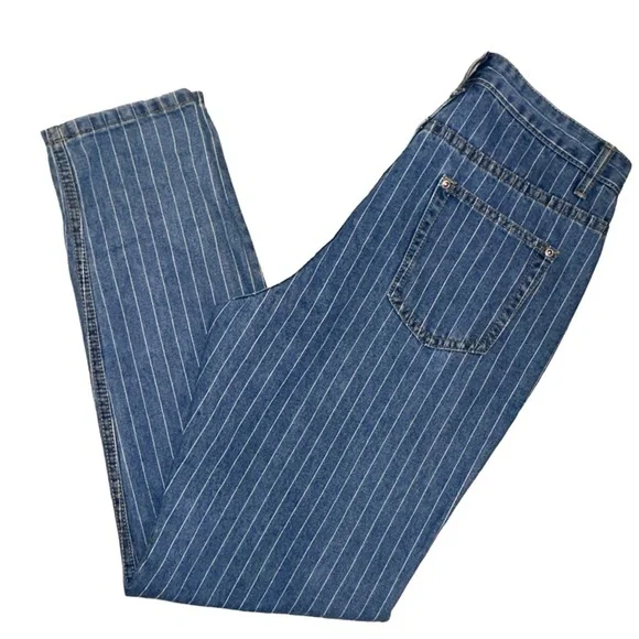 Nasty Gal High Waisted Denim Striped Mom Jeans Size 6 - Picture 16 of 16